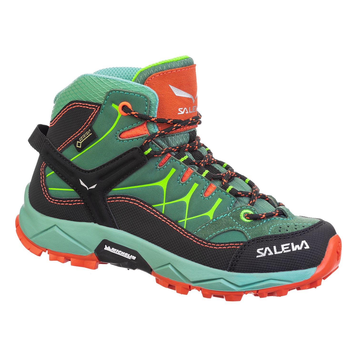 Botas de Montaña Niños Chile - Salewa Alp Trainer Mid GORE-TEX® - Verde - RHPU-67051